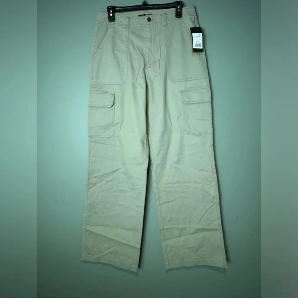 FRYE Women’s High Rise Relaxed Cargo Pants Green Tea‎ NWT Y2K Wide Leg Pant
